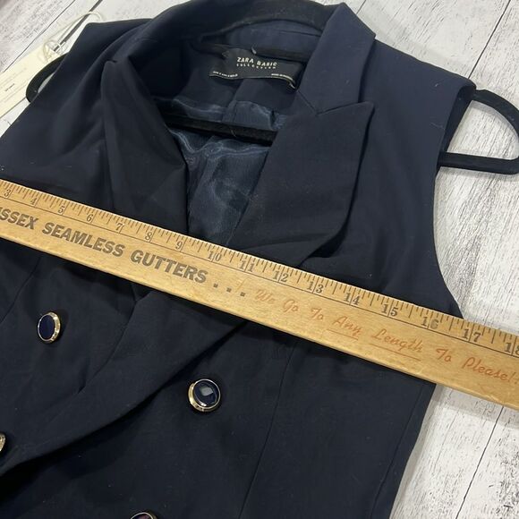 Zara Black Blazer Vest Double Breasted - Picture 8 of 12
